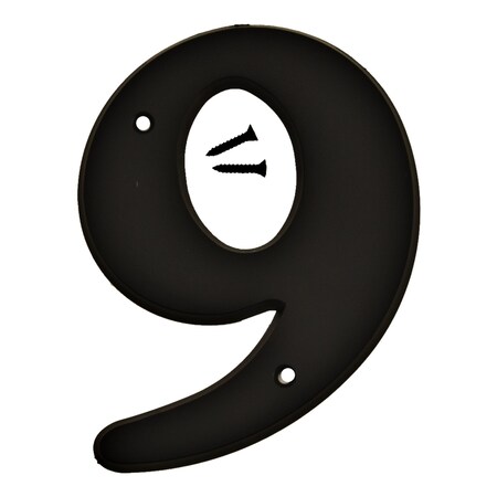 Hy-Ko 6In Black Plastic Number 9, 5PK A30209